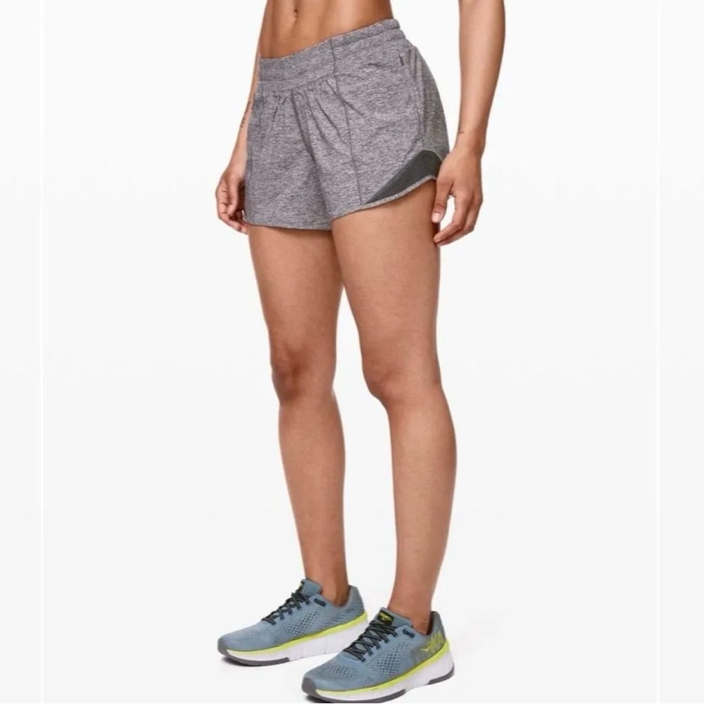 FINAL SALE Lululemon Hotty Hot Short II *Long 4" Heather Lux Multi Black / Black
